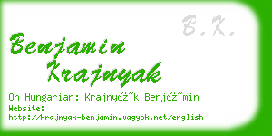 benjamin krajnyak business card